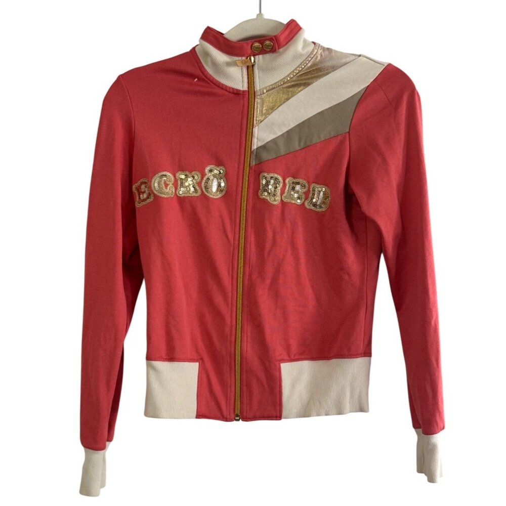 Y2k vintage Ecko pink Womens Retro Gold & pink Zip-Up Jacket S